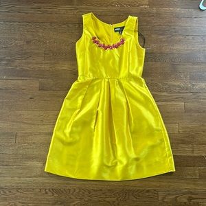 Beautiful Yellow Dress with Pink Beading